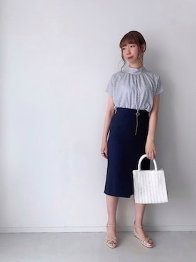 「ウェッジソール」｜「アイテム（その他）」を使った、sakiさん（レディース・163cm）の夏コーディネート