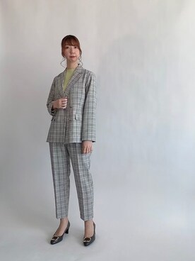 「スカラップ」｜「アイテム（ジャケット/アウター）」を使った、sakiさん（レディース・163cm）の春コーディネート