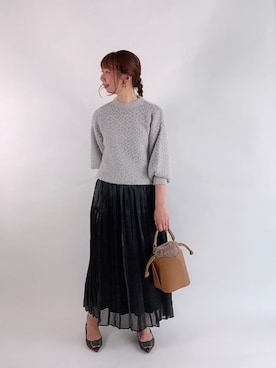 「オーガンジー」｜「アイテム（その他）」を使った、sakiさん（レディース・163cm）の冬コーディネート