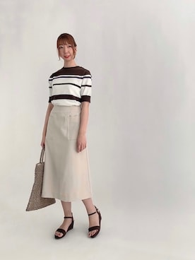「ウェッジソール」｜「アイテム（その他）」を使った、sakiさん（レディース・163cm）の夏コーディネート
