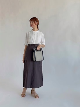 「カーゴスカート」｜「アイテム（その他）」を使った、sakiさん（レディース・163cm）の秋コーディネート
