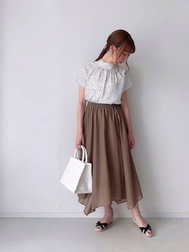 「ウェッジソール」｜「アイテム（その他）」を使った、sakiさん（レディース・163cm）の夏コーディネート