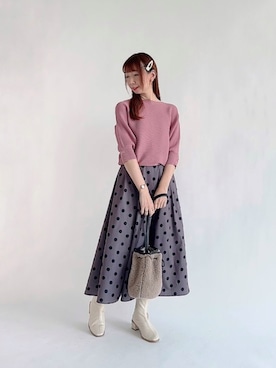 「ドルマンスリーブ」｜「アイテム（その他）」を使った、sakiさん（レディース・163cm）の秋コーディネート