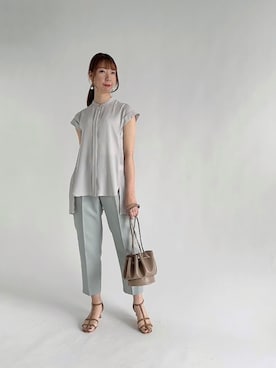 「プリーツ」｜「アイテム（その他）」を使った、sakiさん（レディース・163cm）の秋コーディネート