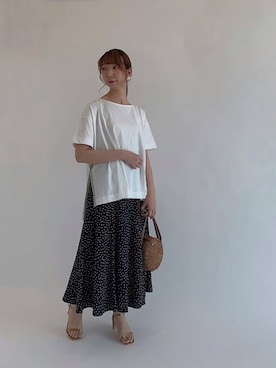 「ラタンバッグ」｜sakiさん（レディース・163cm）の夏コーディネート