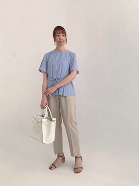 「Te chichi CLASSIC（テチチクラシック）のアイテム（バッグ）」を使った、sakiさん（レディース・163cm）の夏コーディネート