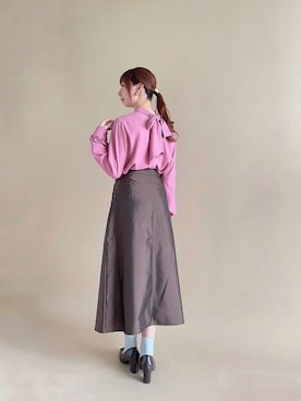 「ボウタイ」｜「アイテム（その他）」を使った、sakiさん（レディース・163cm）の秋コーディネート