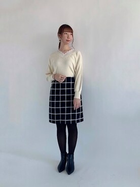 「台形スカート」｜sakiさん（レディース・163cm）の春コーディネート