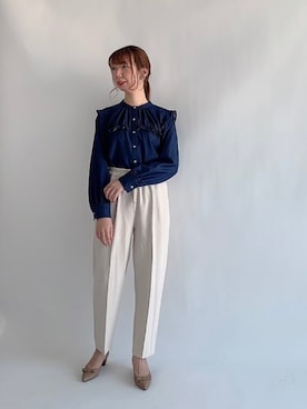 「ダンガリーシャツ」｜「アイテム（その他）」を使った、sakiさん（レディース・163cm）の冬コーディネート