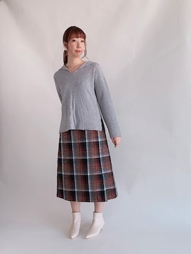 「台形スカート」｜sakiさん（レディース・163cm）の冬コーディネート