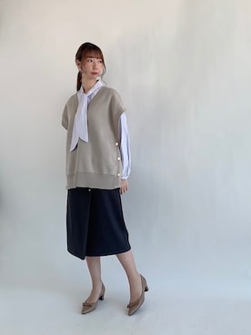 「ボウタイ」｜「アイテム（その他）」を使った、sakiさん（レディース・163cm）の春コーディネート