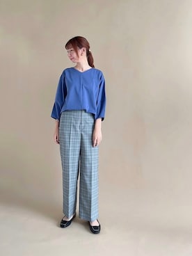 「グレンチェック」｜「アイテム（その他）」を使った、sakiさん（レディース・163cm）の秋コーディネート