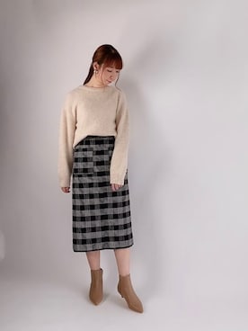 「Te chichi CLASSIC（テチチクラシック）のアイテム（スカート）」を使った、sakiさん（レディース・163cm）の秋コーディネート