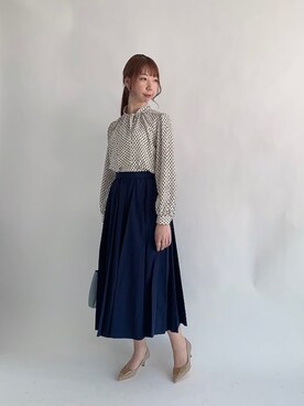 「ボウタイ」｜「アイテム（その他）」を使った、sakiさん（レディース・163cm）の春コーディネート