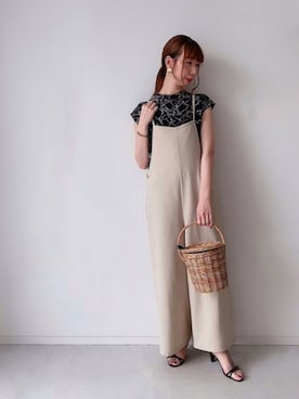 「テチチ(Te chichi)」｜「アイテム（サロペット/オーバーオール）」を使った、sakiさん（レディース・163cm）の夏コーディネート