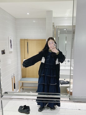 「merry jenny（メリージェニー）のアイテム（ジャンパースカート）」を使った、幣幣🧸🤎 ˎˊ˗さん（レディース・158cm）の冬コーディネート