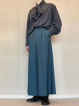 「blue」｜ゆべしさん（メンズ・184cm）の秋コーディネート