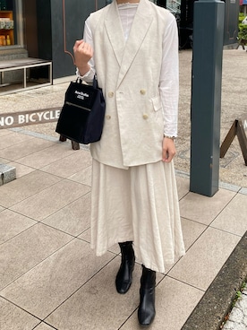 「H&M（エイチ・アンド・エム）のアイテム（ベスト）」を使った、maoさん（レディース・165cm）の夏コーディネート