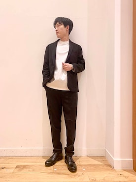 「アイテム（スーツパンツ）」を使った、Uさん（メンズ・168cm）の夏コーディネート