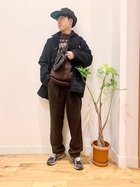 「ウールパンツ」｜Uさん（メンズ・168cm）の秋コーディネート