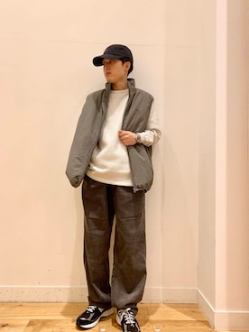 「アイテム（ダウンベスト）」を使った、Uさん（メンズ・168cm）の秋コーディネート