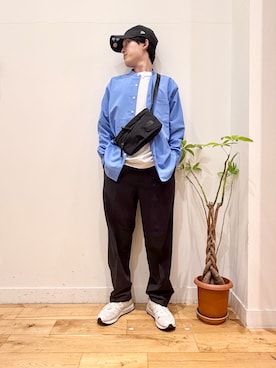 「Gramicci（グラミチ）の『別注』GRAMICCI　4Way Stretch Trouser（その他パンツ、ブラック系）」を使った、Uさん（メンズ・168cm）の春コーディネート