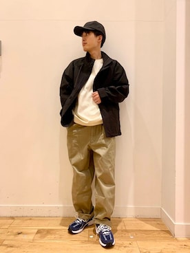 「FORK&SPOON（フォークアンドスプーン）のFORK&SPOON　フレンチドリルピグメントチノパンツ（その他パンツ）」を使った、Uさん（メンズ・168cm）の冬コーディネート