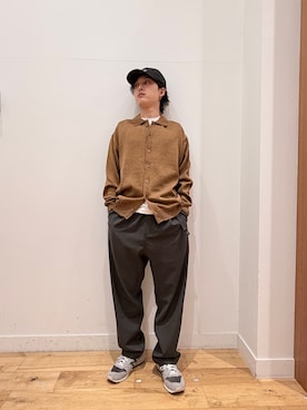 「URBAN RESEARCH DOORS（アーバンリサーチドアーズ）の『洗濯可/UVカット』『URTECH』Aircare ロングスリーブシャツカーディガン（カーディガン/ボレロ、ブラウン系）」を使った、Uさん（メンズ・168cm）の夏コーディネート