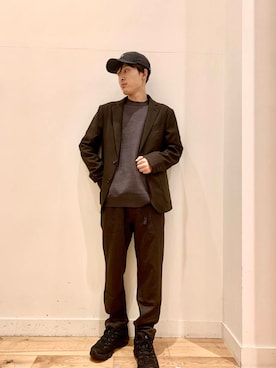 「アイテム（スーツジャケット）」を使った、Uさん（メンズ・168cm）の秋コーディネート