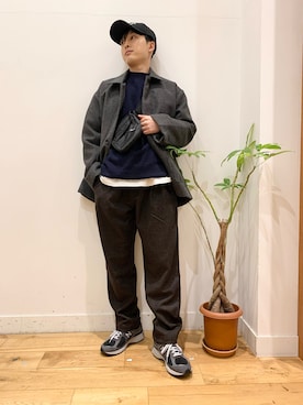 「アイテム（カバーオール）」を使った、Uさん（メンズ・168cm）の冬コーディネート