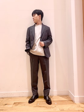「アイテム（スーツパンツ）」を使った、Uさん（メンズ・168cm）の夏コーディネート