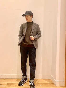 「アイテム（スーツジャケット）」を使った、Uさん（メンズ・168cm）の秋コーディネート