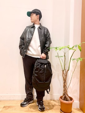 「アイテム（バックパック/リュック）」を使った、Uさん（メンズ・168cm）の秋コーディネート
