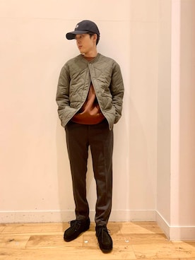 「アイテム（ダウンジャケット/コート）」を使った、Uさん（メンズ・168cm）の秋コーディネート