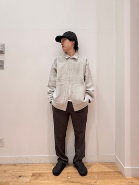 「Gramicci（グラミチ）のGramicci for DOORS　LANATECウールライクトラウザー（その他パンツ、ブラウン系）」を使った、Uさん（メンズ・168cm）の秋コーディネート