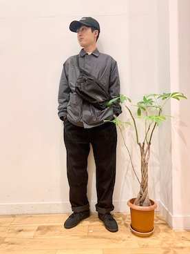 「アイテム（ナイロンジャケット）」を使った、Uさん（メンズ・168cm）の秋コーディネート