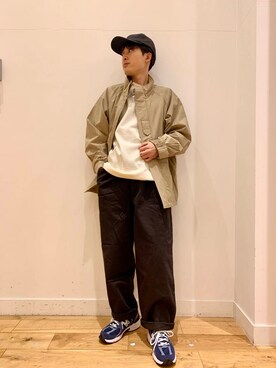 「FORK&SPOON（フォークアンドスプーン）のFORK&SPOON　フレンチドリルピグメントチノパンツ（その他パンツ）」を使った、Uさん（メンズ・168cm）の冬コーディネート