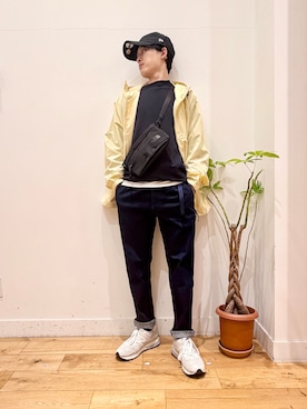 「Gramicci（グラミチ）の『別注』GRAMICCI　Stretch Denim Trouser（その他パンツ、ブルー系）」を使った、Uさん（メンズ・168cm）の春コーディネート