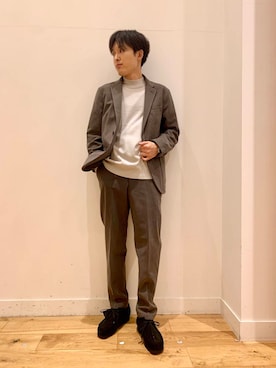 「アイテム（スーツジャケット）」を使った、Uさん（メンズ・168cm）の秋コーディネート