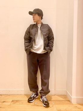 「Gramicci（グラミチ）のアイテム（ダウンジャケット/コート）」を使った、Uさん（メンズ・168cm）の冬コーディネート