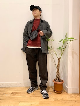 「アイテム（カバーオール）」を使った、Uさん（メンズ・168cm）の冬コーディネート