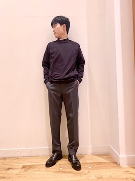 「アイテム（スーツパンツ）」を使った、Uさん（メンズ・168cm）の夏コーディネート