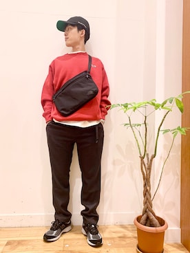 「アイテム（スウェット）」を使った、Uさん（メンズ・168cm）の秋コーディネート