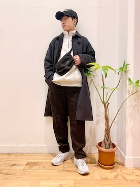 「ノースフェイス」｜「アイテム（スウェット）」を使った、Uさん（メンズ・168cm）の秋コーディネート