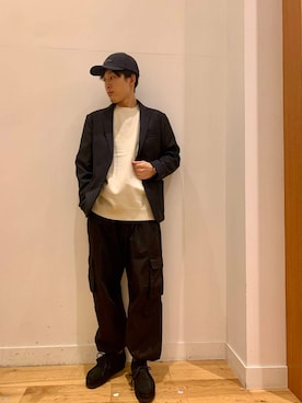 「アイテム（スーツジャケット）」を使った、Uさん（メンズ・168cm）の秋コーディネート