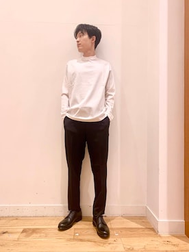「アイテム（スーツパンツ）」を使った、Uさん（メンズ・168cm）の夏コーディネート