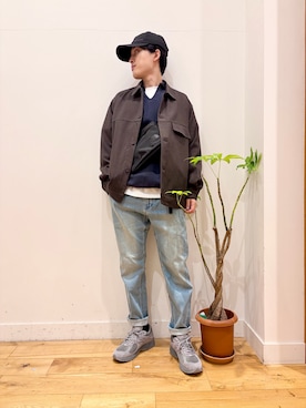 「URBAN RESEARCH DOORS（アーバンリサーチドアーズ）の『吸水速乾』セオアルファトラッカージャケット（その他アウター、ブラウン系）」を使った、Uさん（メンズ・168cm）の春コーディネート