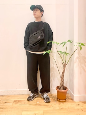 「ノースフェイス」｜「アイテム（スウェット）」を使った、Uさん（メンズ・168cm）の秋コーディネート