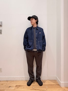 「URBAN RESEARCH DOORS（アーバンリサーチドアーズ）のDANTON　COVERALL SHIRTS（シャツ/ブラウス、ブルー系）」を使った、Uさん（メンズ・168cm）の秋コーディネート
