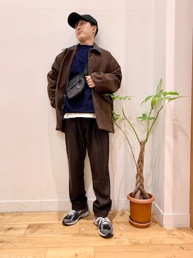 「アイテム（カバーオール）」を使った、Uさん（メンズ・168cm）の冬コーディネート